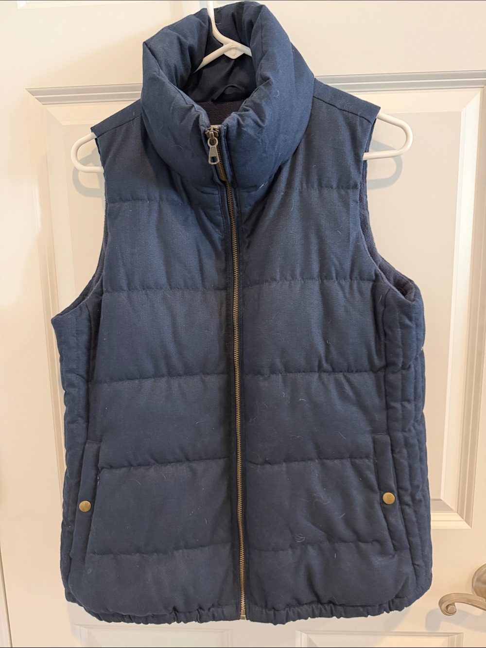 Old Navy Navy Quilted Puffer Vest with High Collar